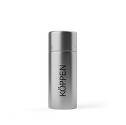 Silver floss container with 'Köppen' branding on a white background