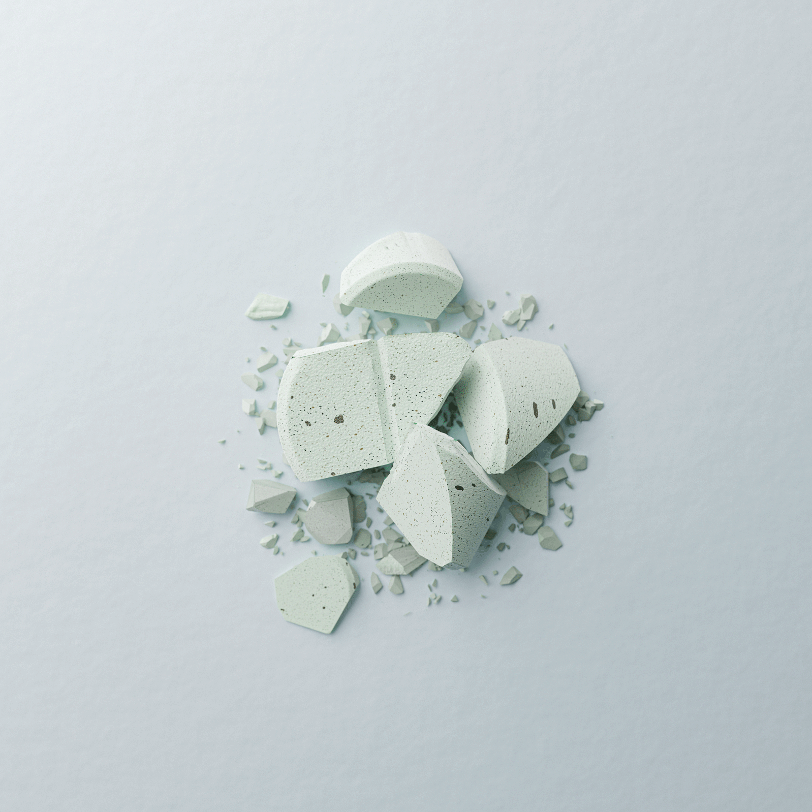 Crushed mint on a grey background