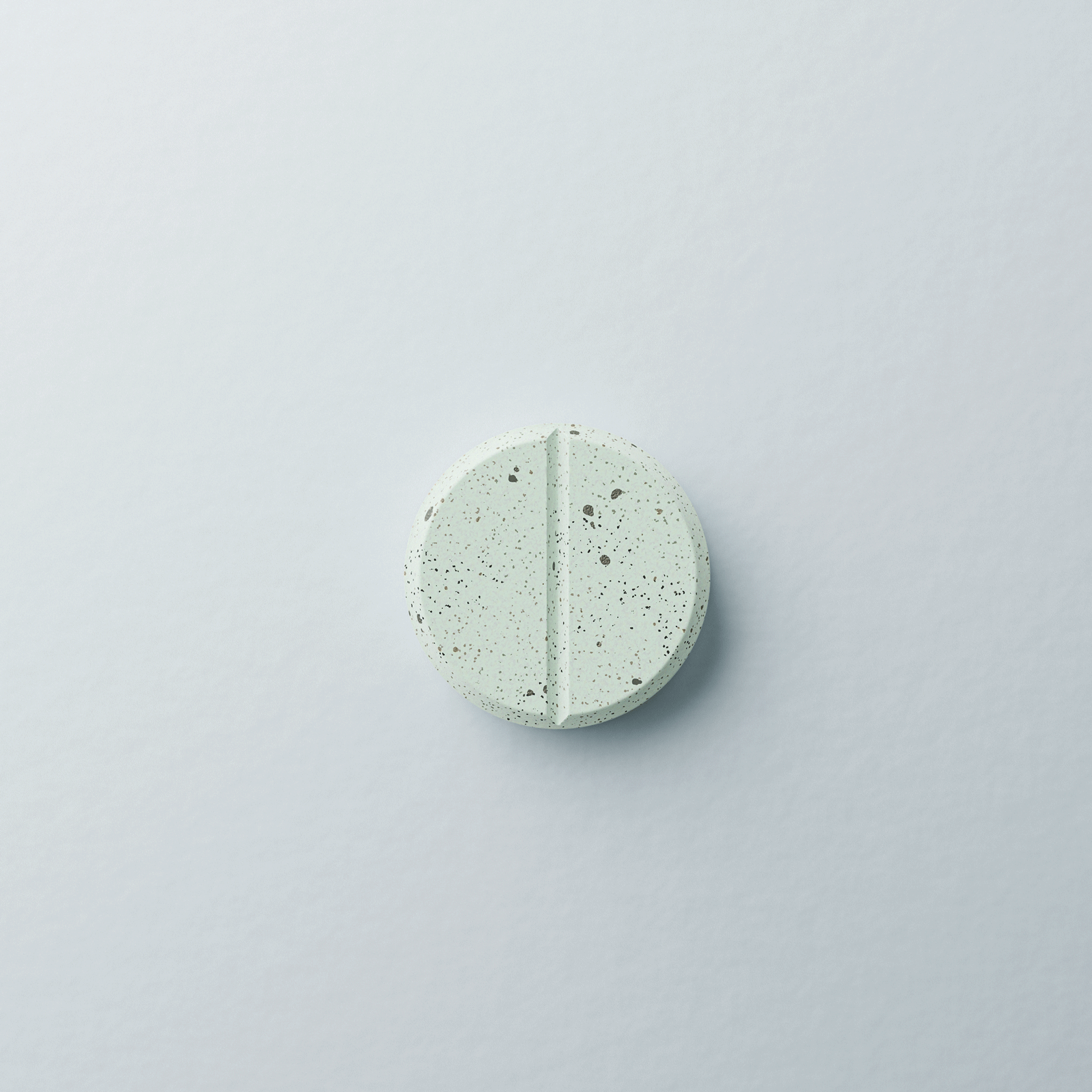 Round mint on a light gray background