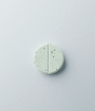 Round mint on a light gray background