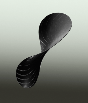 Black bent mouthtape on a gradient gray background
