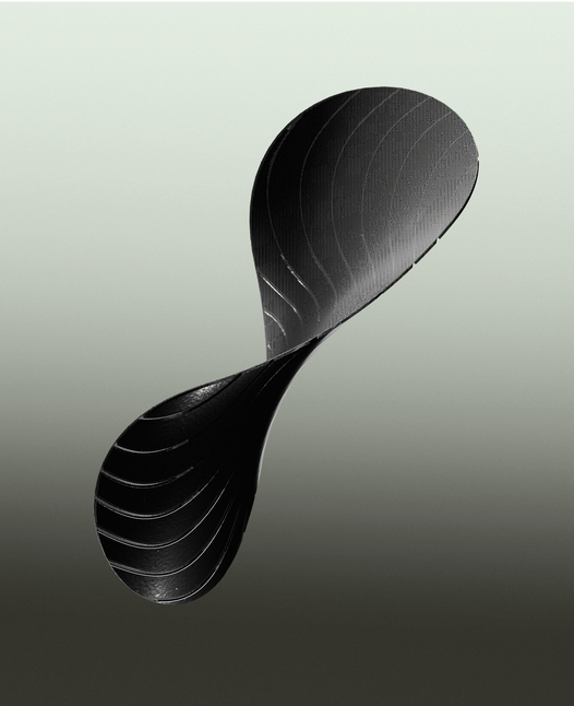 Black bent mouthtape on a gradient gray background